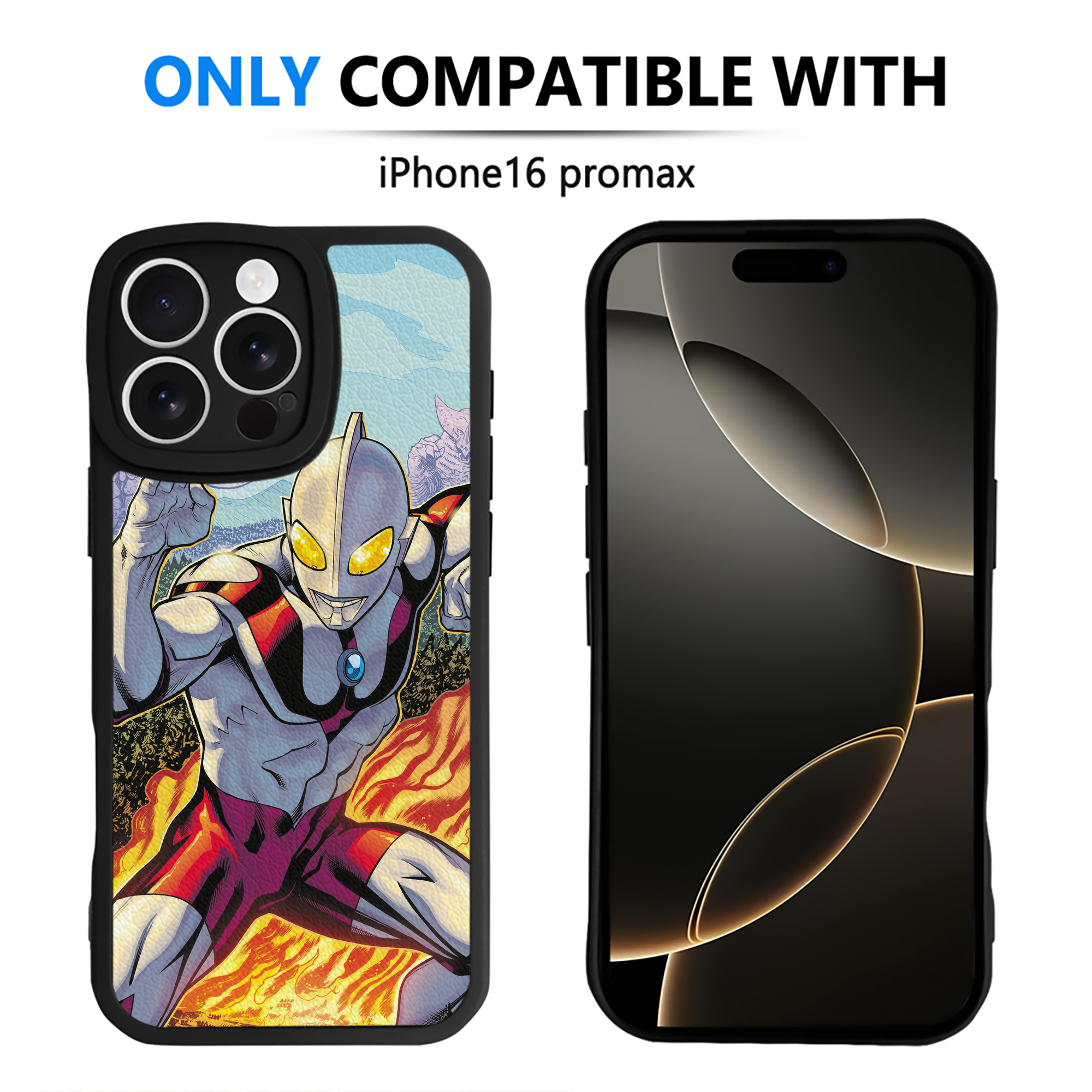 （画像用） ウルトラマン Ultraman 【iPhone 16シリーズ対応】シリコンスマホケース（レザー調） 材質：シリコン